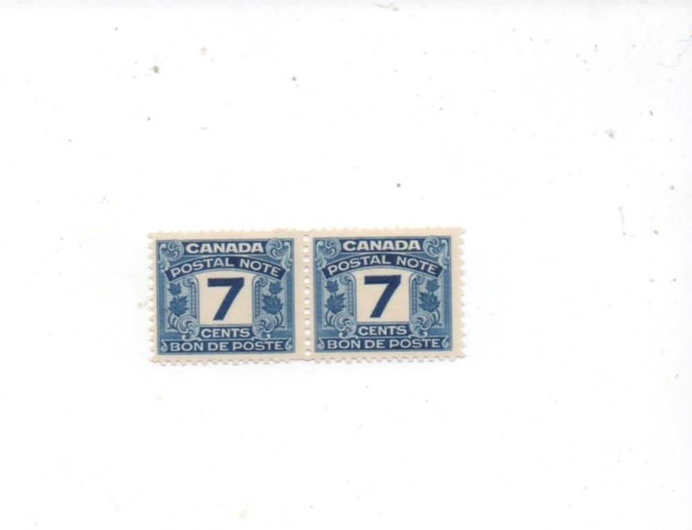 Canada Postal Note FPS9 pair MH mint hinged