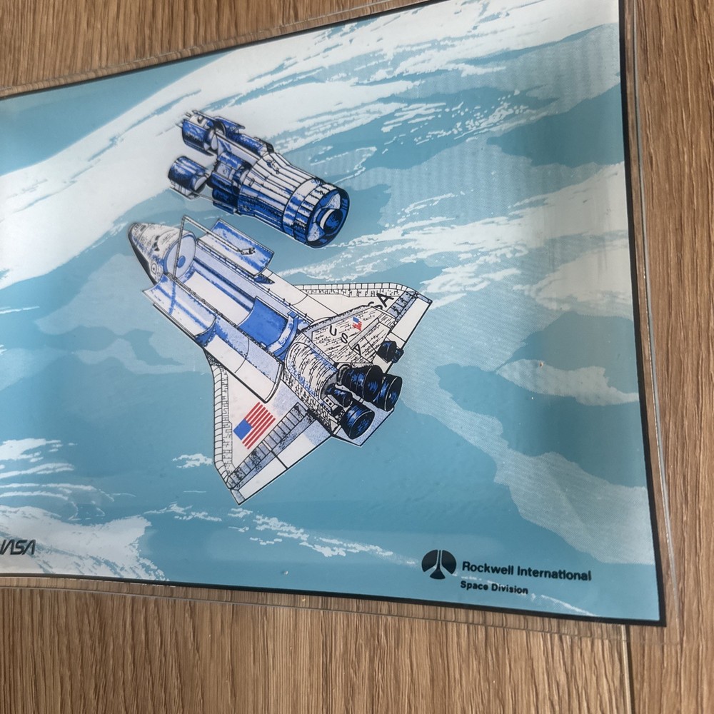 NASA Rockwell Space Shuttle Glass Plate