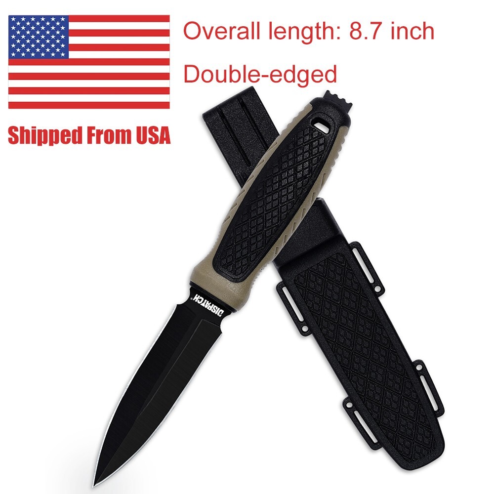 8.7" Double Edge Blade Dagger Fixed Blade Knives with Sheath Self-Defense Knife