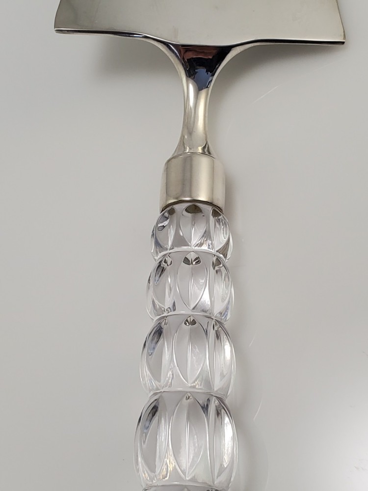 Mikasa Cake Pie Server Knife with Crystal Handle Silver Plated Rousseau Pattern