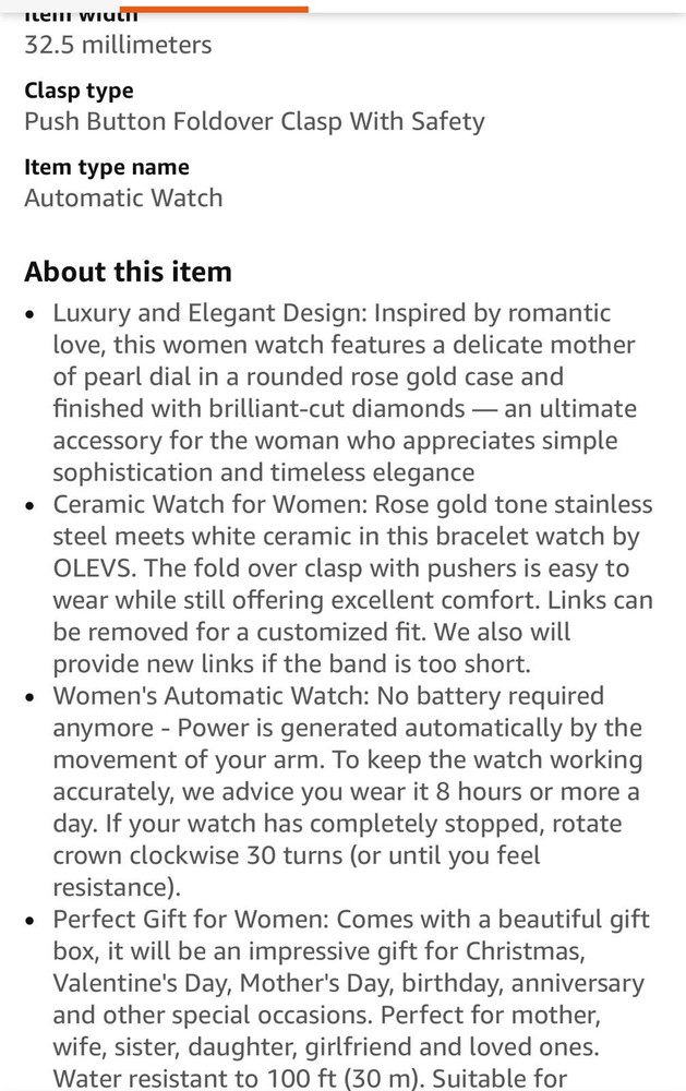 OLEVS Womens Automatic Watch