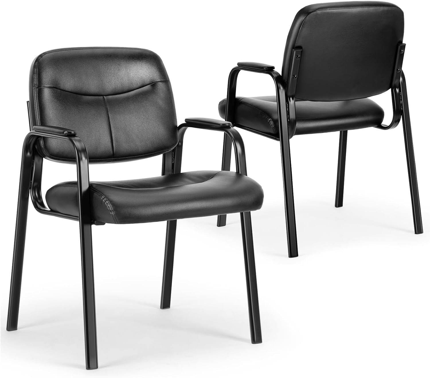 Waiting Room Chairs with Padded Arms Leather Home Office Guest Reception Chairs
