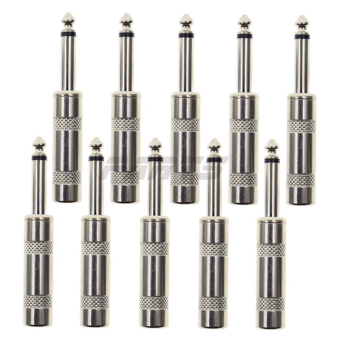10pcs 1/4 MONO TS Heavy Duty Male Audio Speaker Guitar Cable Connector Plug Jac