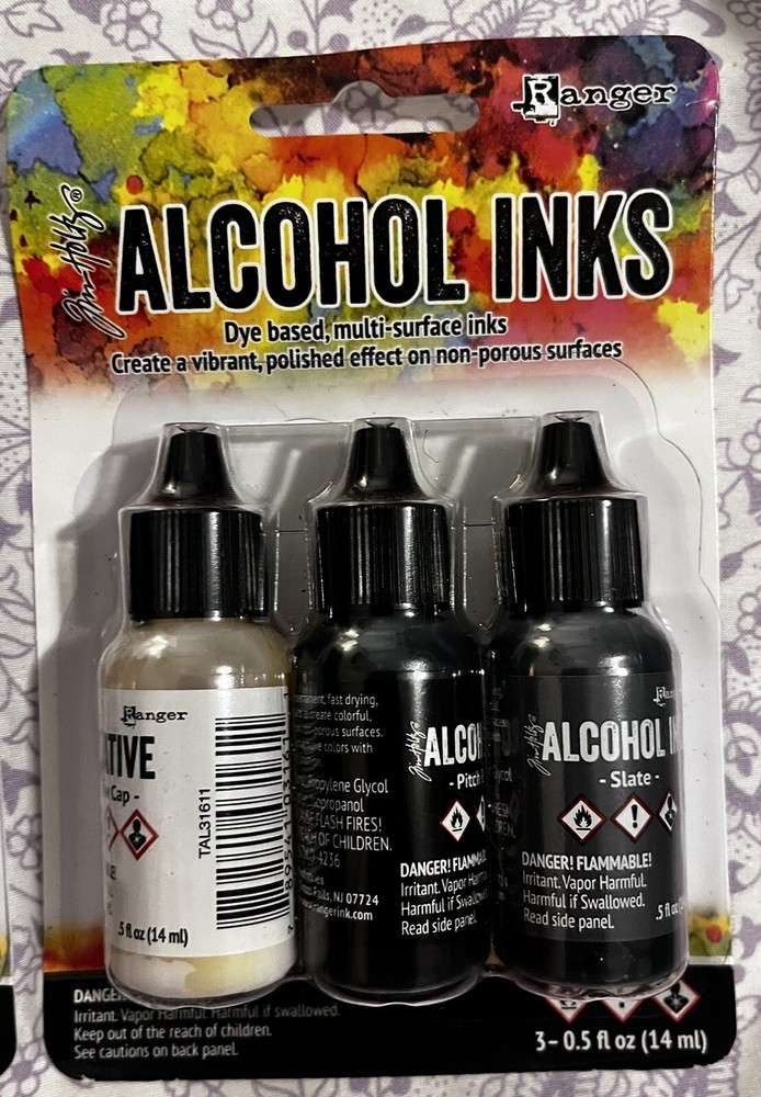 Ranger Alcohol Inks 3 Pack Dye Based, Multi Surface Ink.