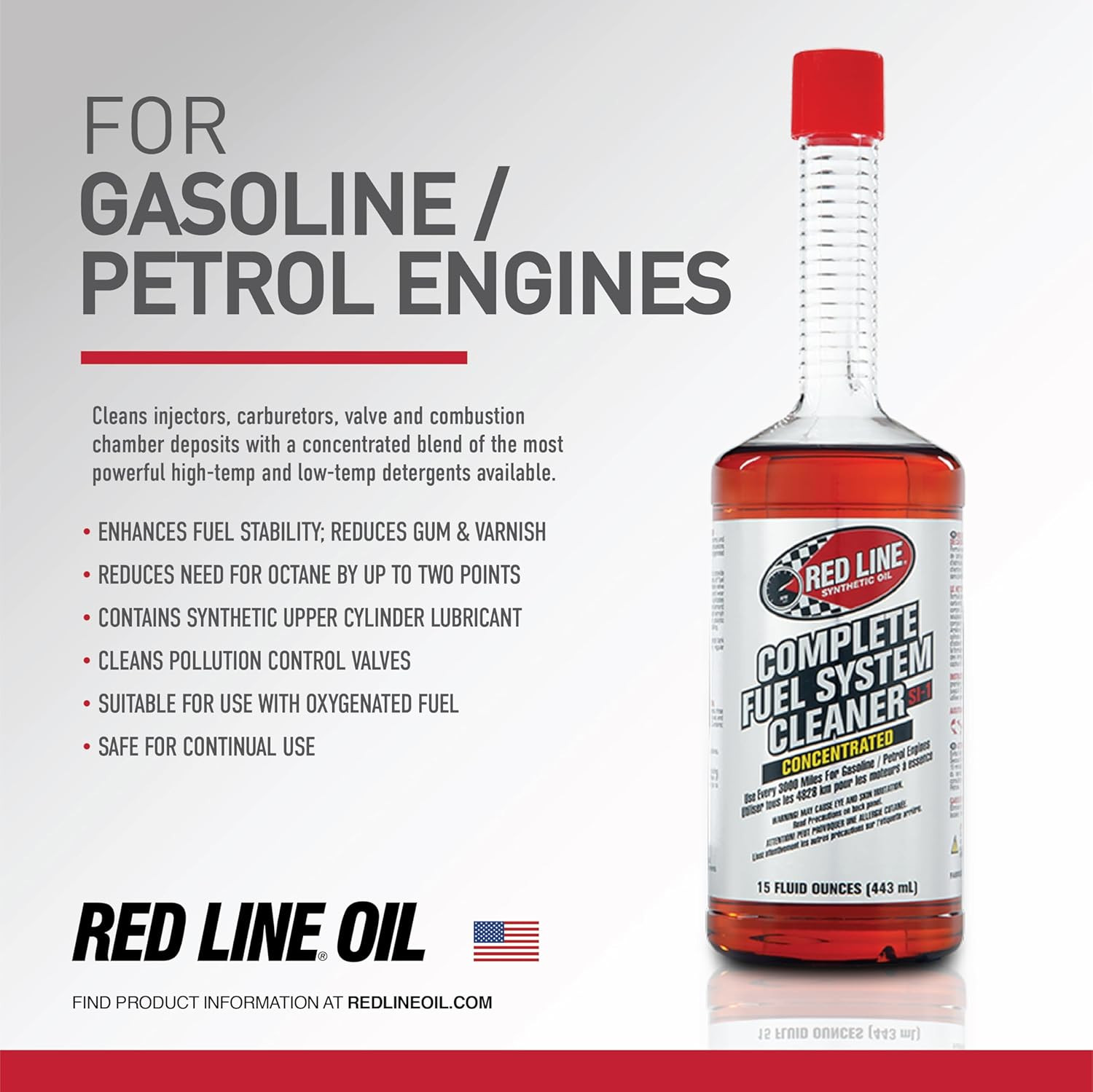 Red Line 60103 SI-1 Complete Fuel System Cleaner, 15oz Bottles, 4 Pack