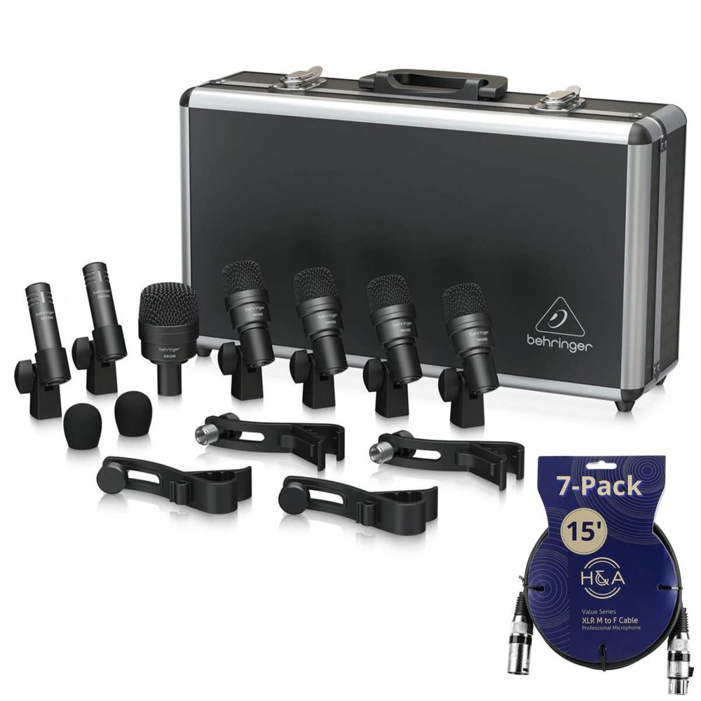 Behringer BC1200 Professional 7-Piece Drum Microphone Set for Studio and Live Ap