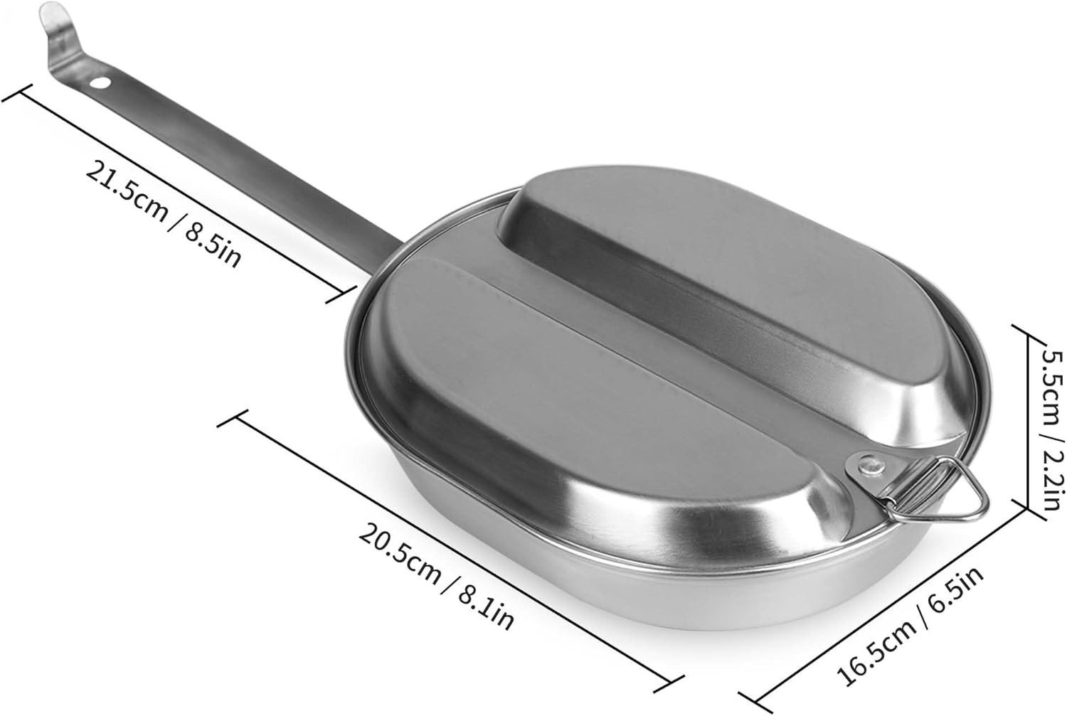 304 Stainless Steel US Military Mess Kit Plate Set GI Type Outdoor Camping Hiki