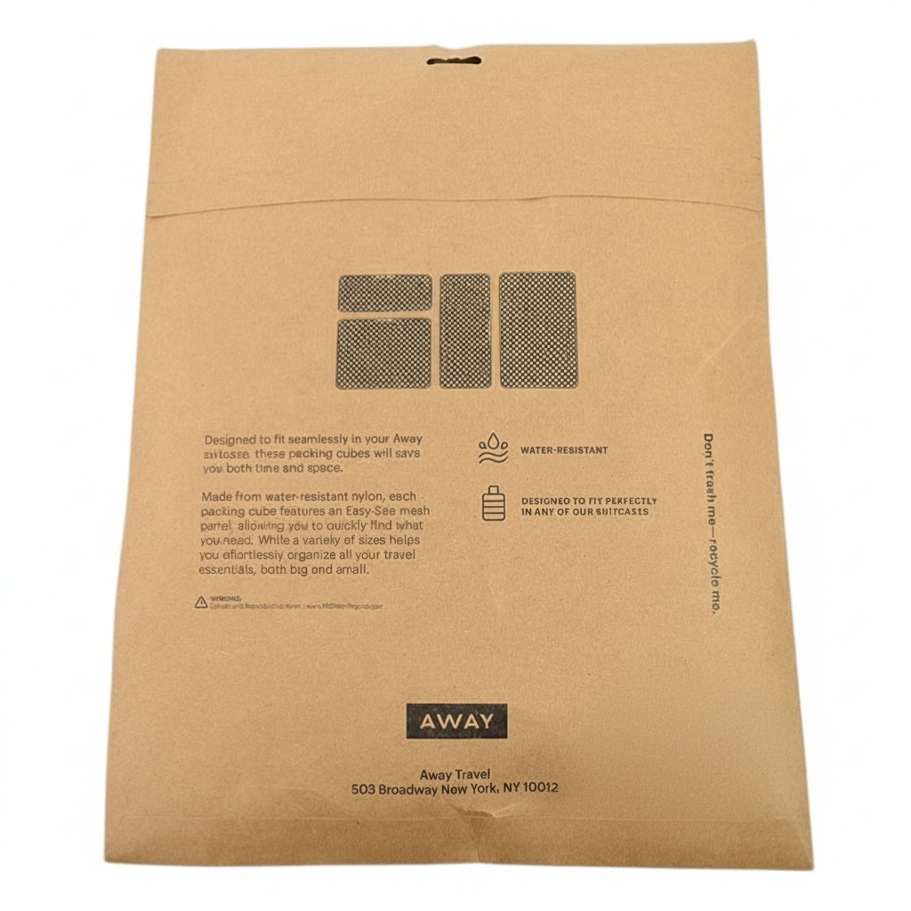 AWAY TRAVEL Set of 4 Blue THE INSIDER Water Repellent Packing Cubes NEW