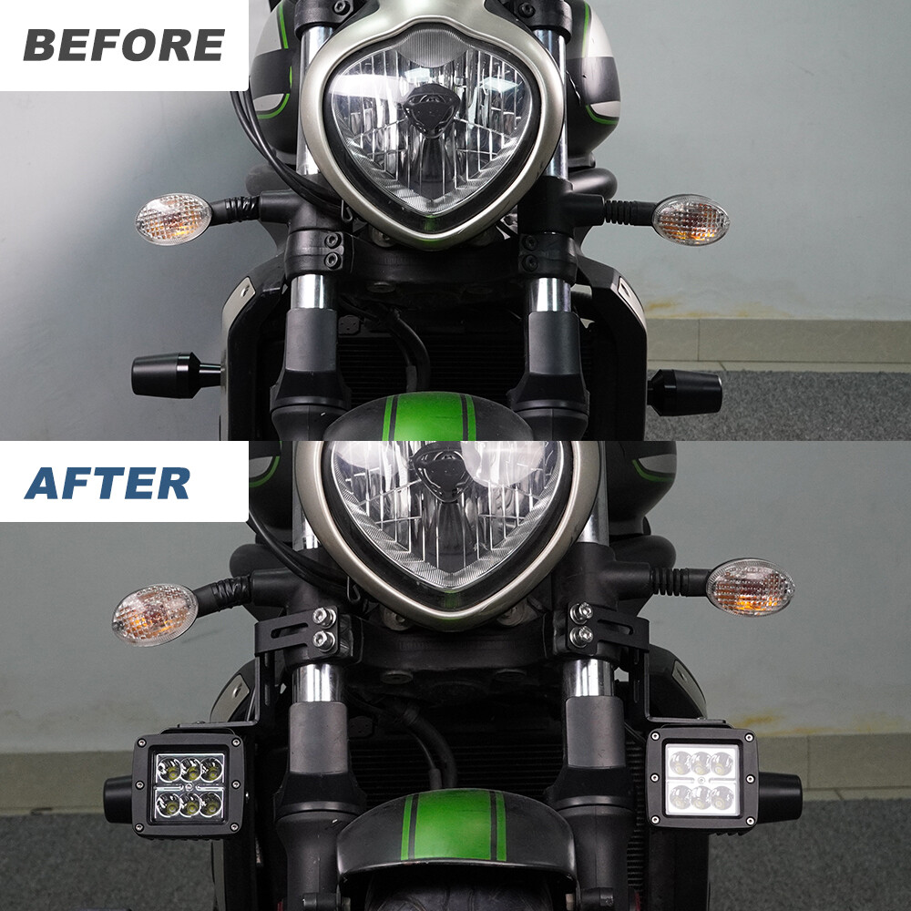 Motorcycle Auxiliary Light Bracket Black Fit For Kawasaki Vulcan S 650 2015-2024