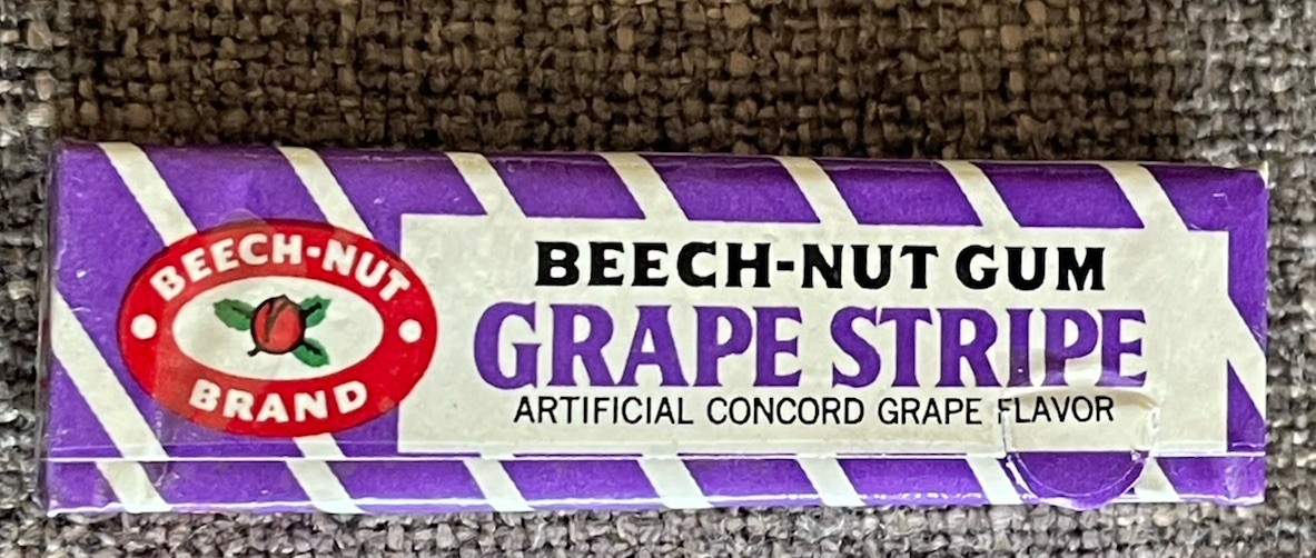 Vintage 1960’s BEECH-NUT GRAPE STRIPE GUM PACK Sealed NOS Mint Condition!!