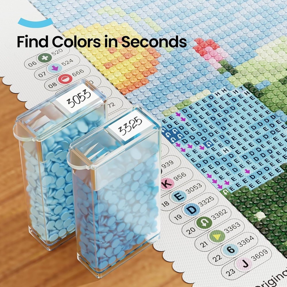 Efficient 64 Jar Transparent Storage for Crafting with Custom Labels Included