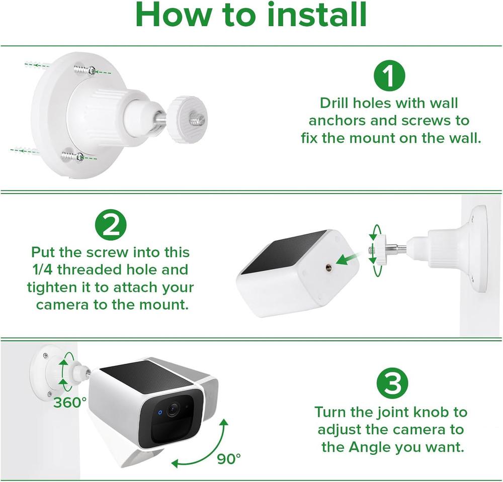 2Pack Security Camera Mount Compatible with Eufy Solocam S220/C210, Eufycam 2C/2