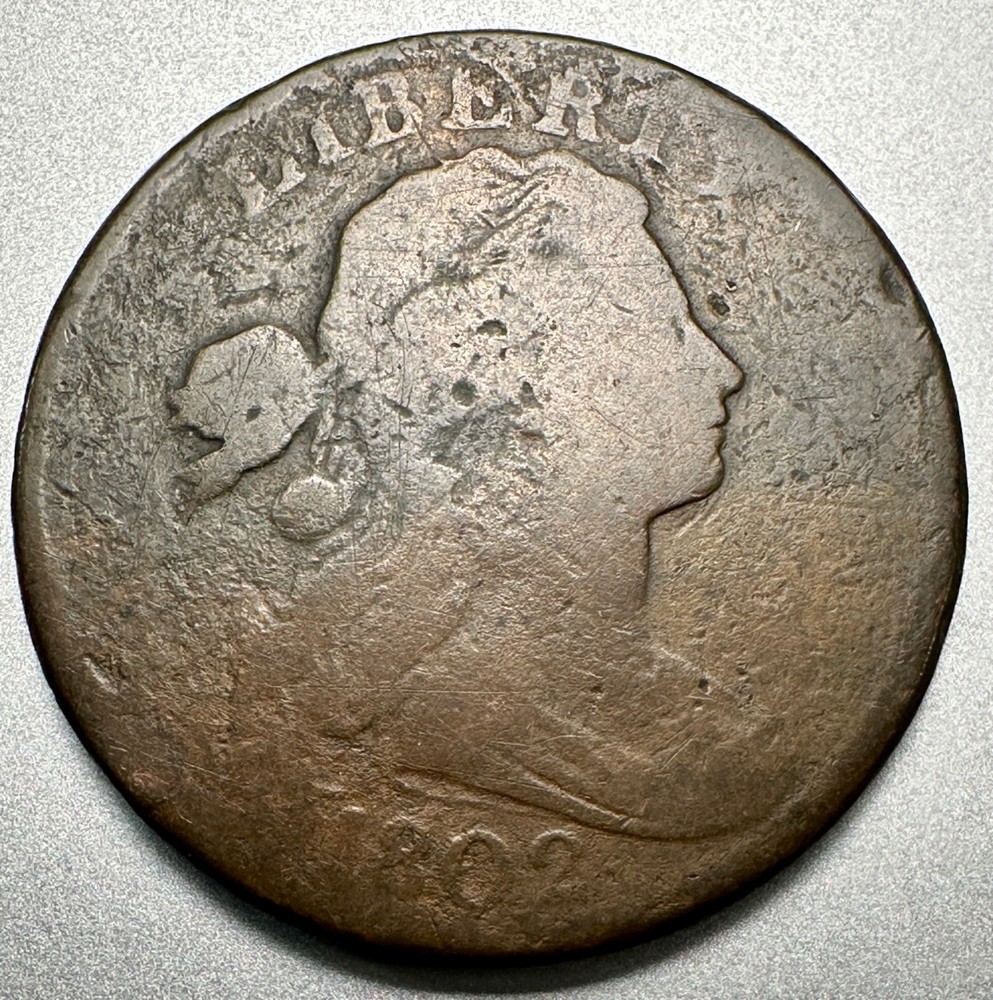 1802   DRAPED BUST LARGE CENT  STEMLESS  GOOD+ DETAILS  #1622