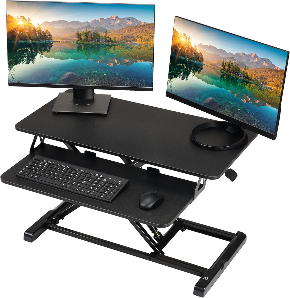 Techorbits Standing Desk Converter - 32 Inch Adjustable Sit to Stand up Workstat