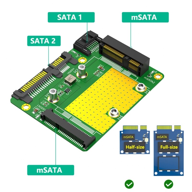 Faster Data Transfer with Double mSATA to SATA3 Card Strong Compatibility