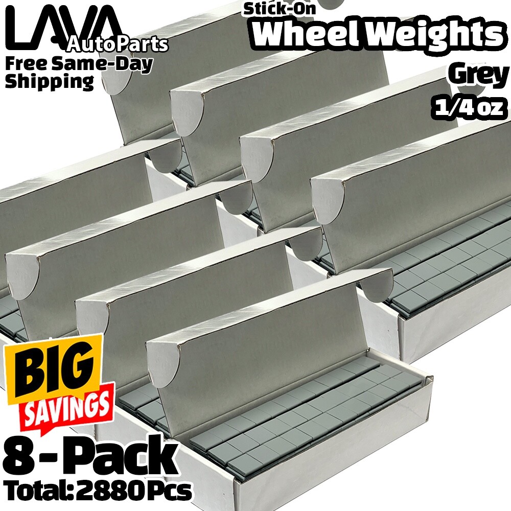 8 Box 1/4 oz Grey Wheel Weights Stick-on Adhesive Tape Total 2880 Pcs Lead-Free