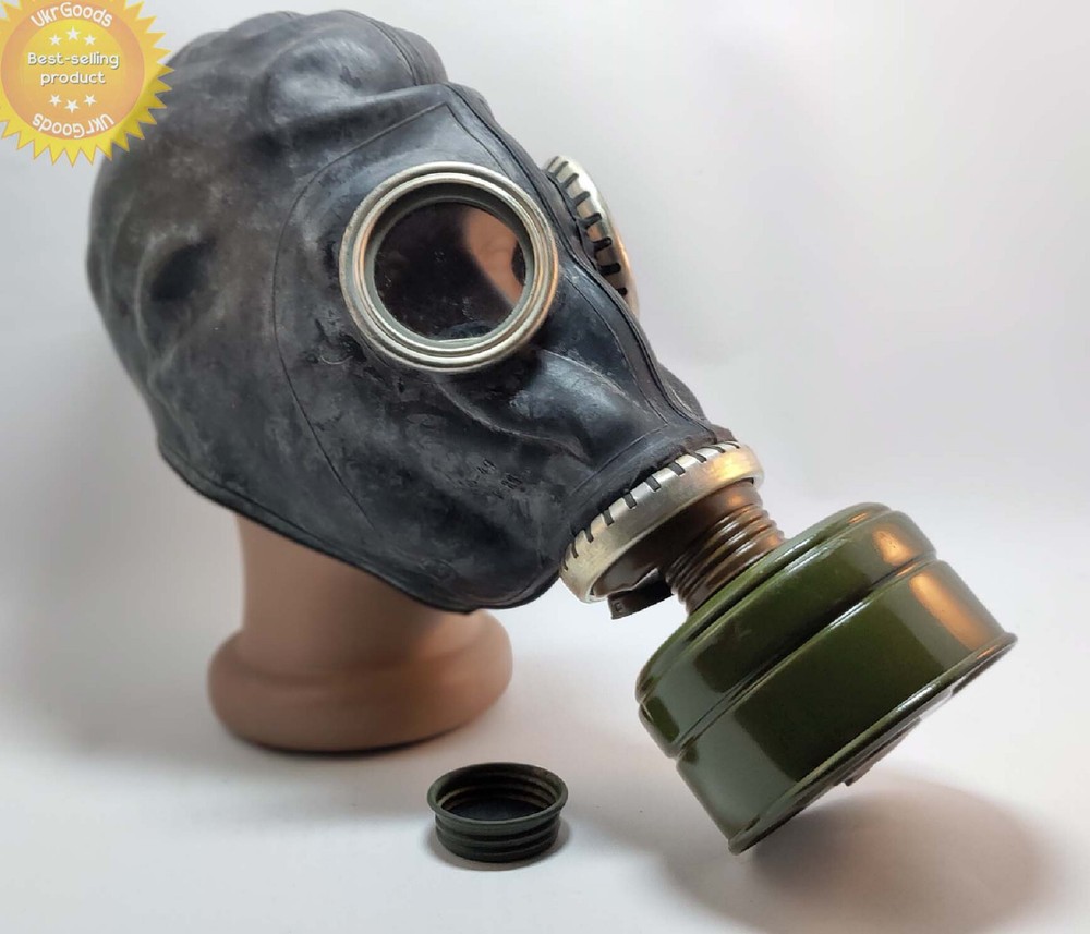 Black Gas mask GP-5 + Filter Size-2 Medium Soviet USSR Authentic New