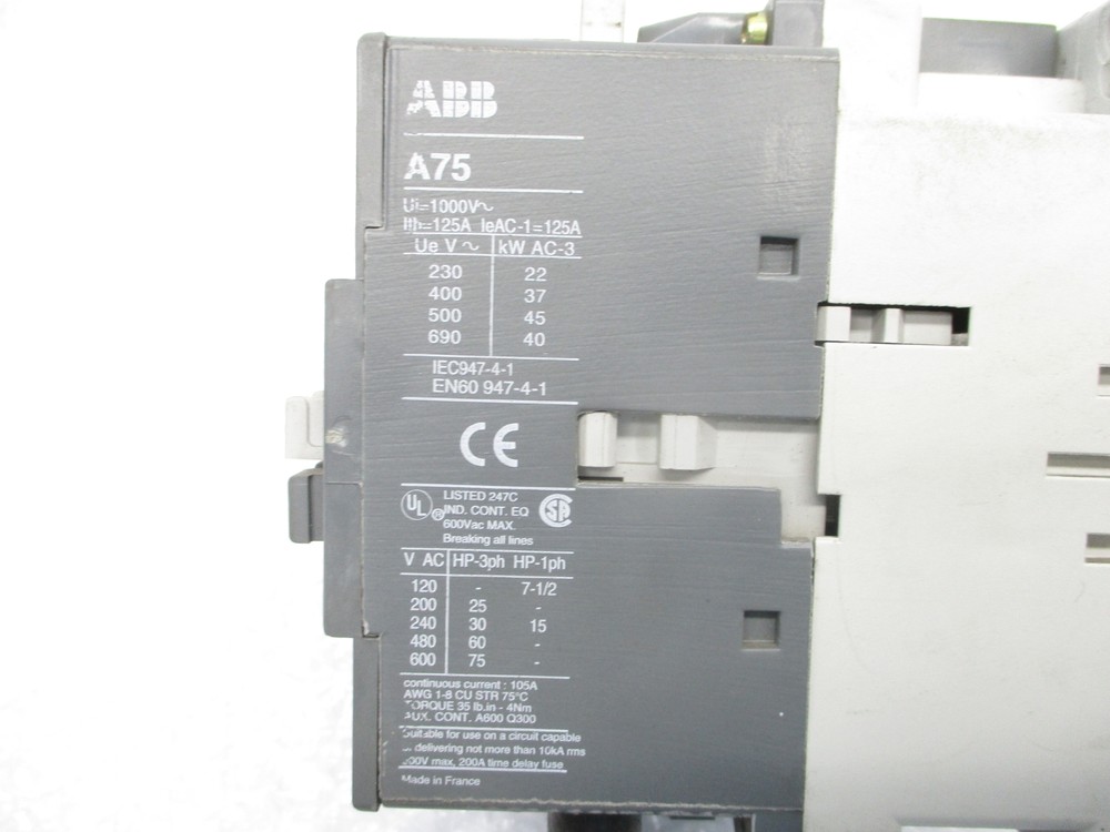 ABB A75 CONTACTOR 1000V UNMP