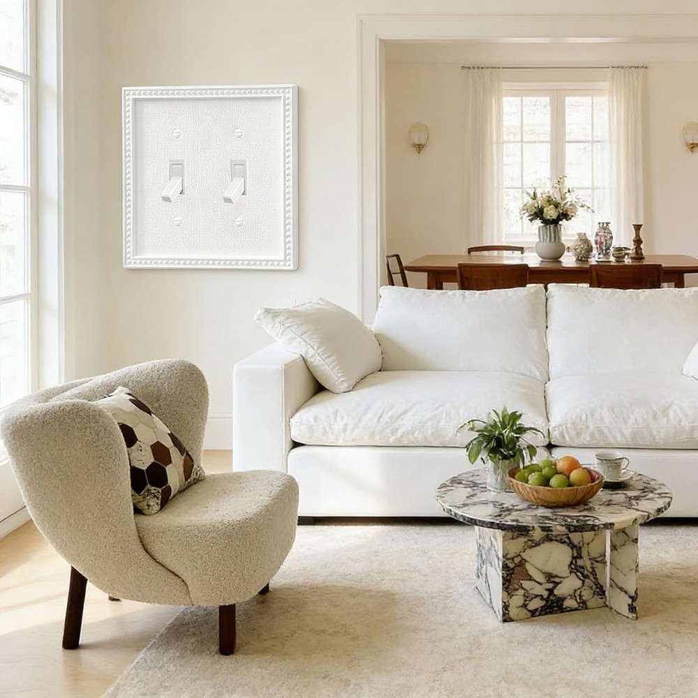 EFTV 10 Pack Mid-Size Toggle Light Switch Wall Plates 2-Gang Switch Electrical C