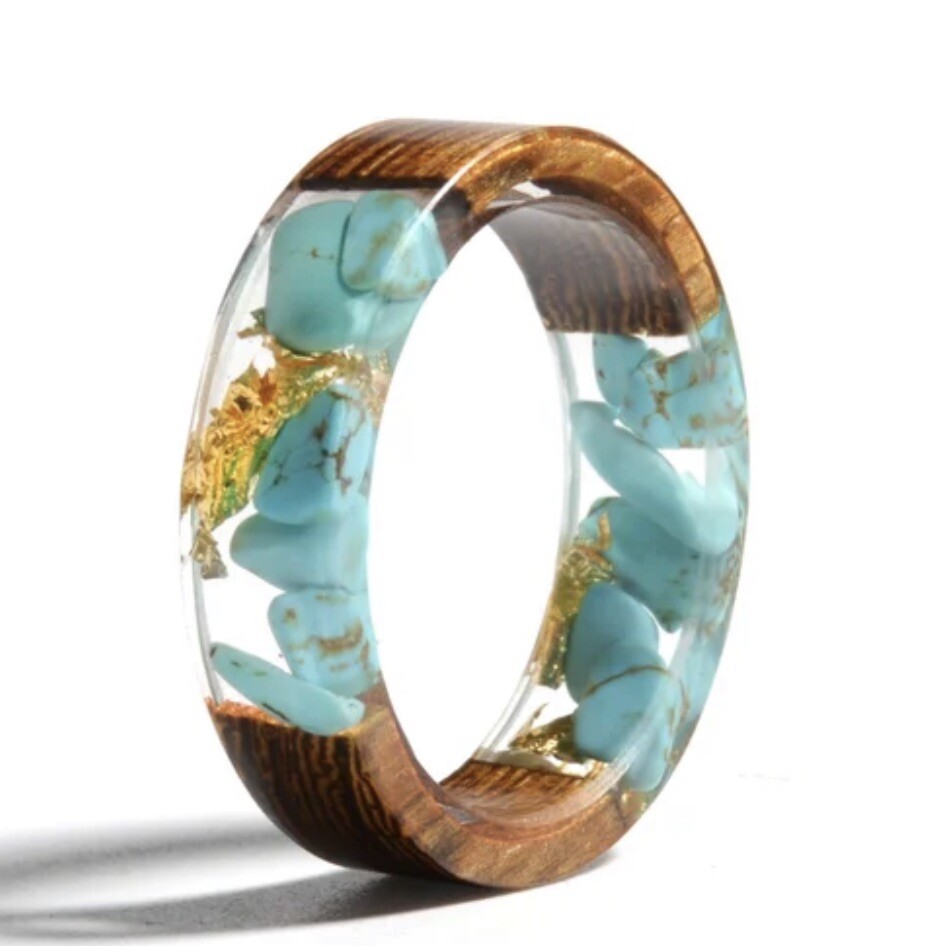 unique handmade wood resin ring