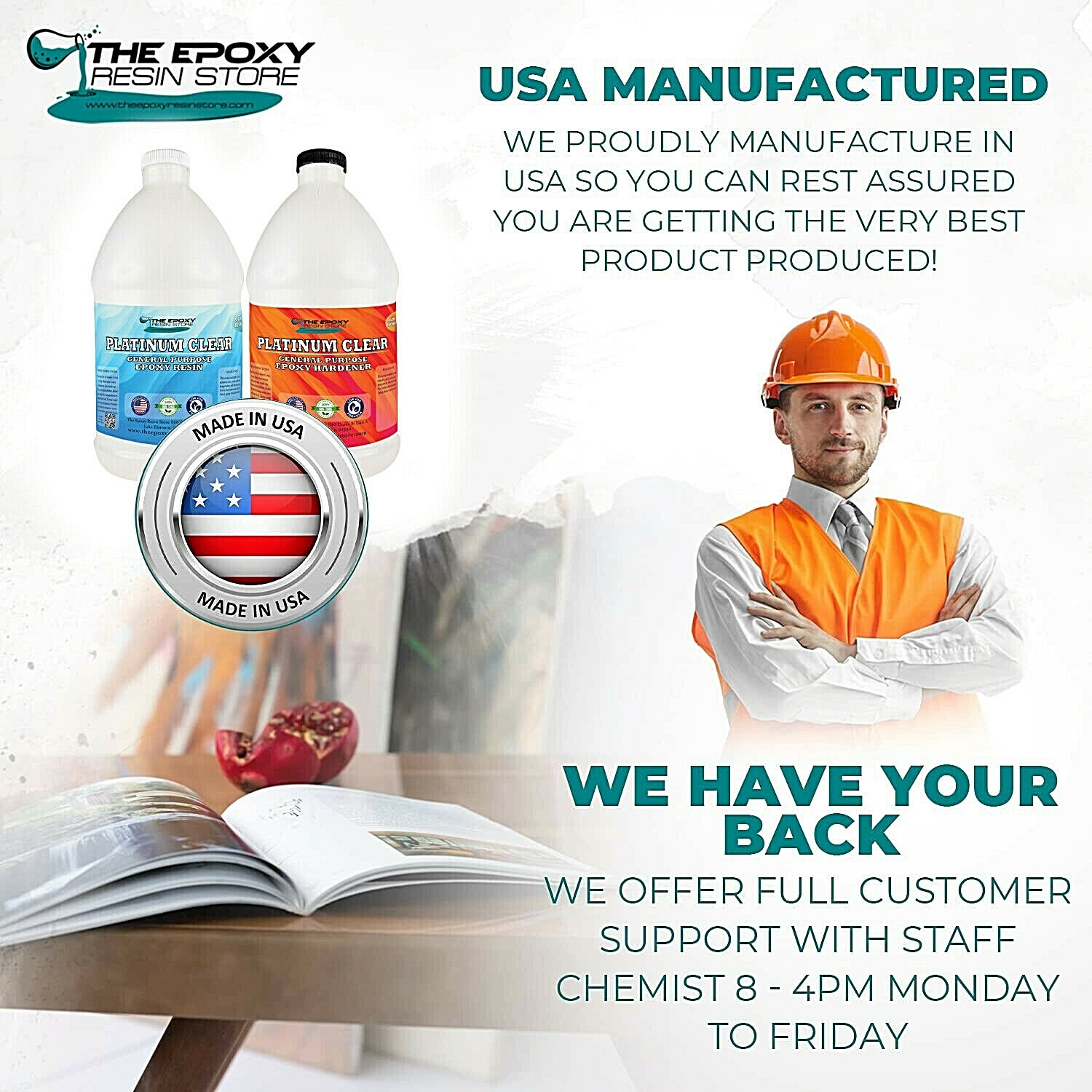 Crystal Clear Epoxy for bar tops, tables, crafts, jewelry, castings-1 Gallon Kit