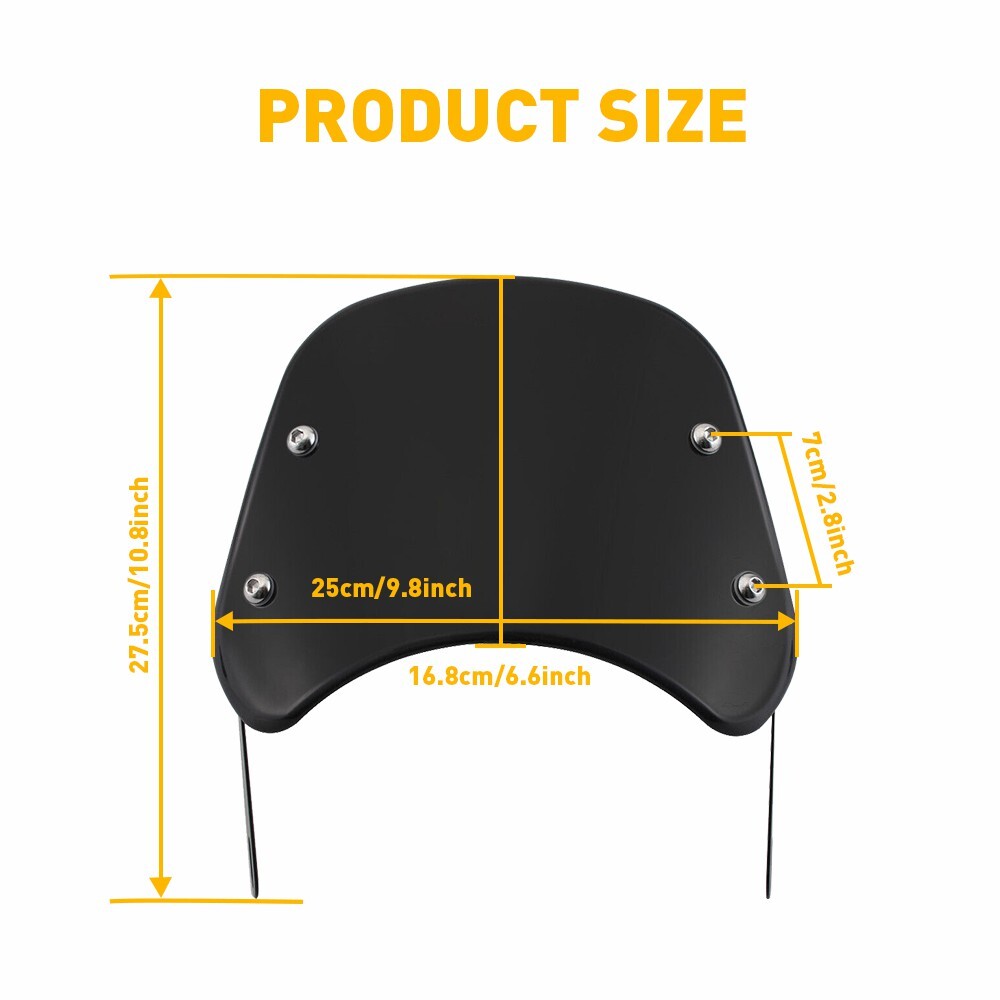 Motorcycle Headlight Windshield Windscreen Universal For 5-7'' Round Headlight A