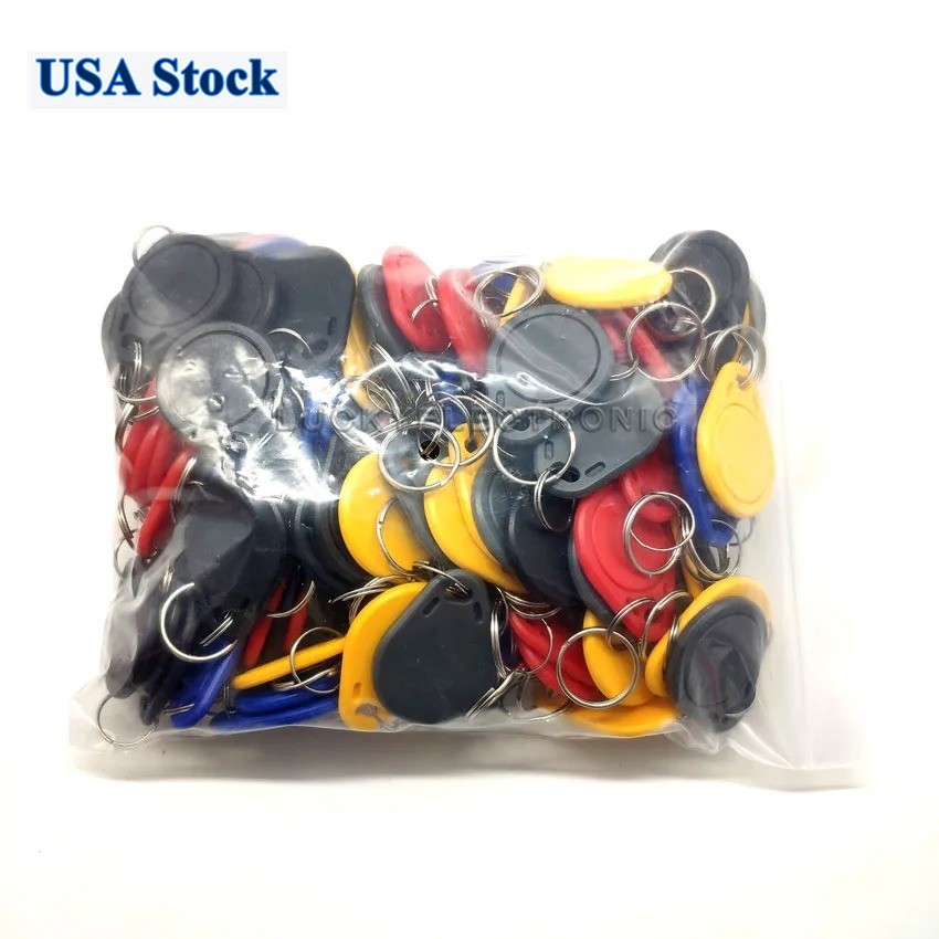 50Pcs T5577 125khz Copy Rewritable Writable Rewrite keyfob RFID Tag Key Ring