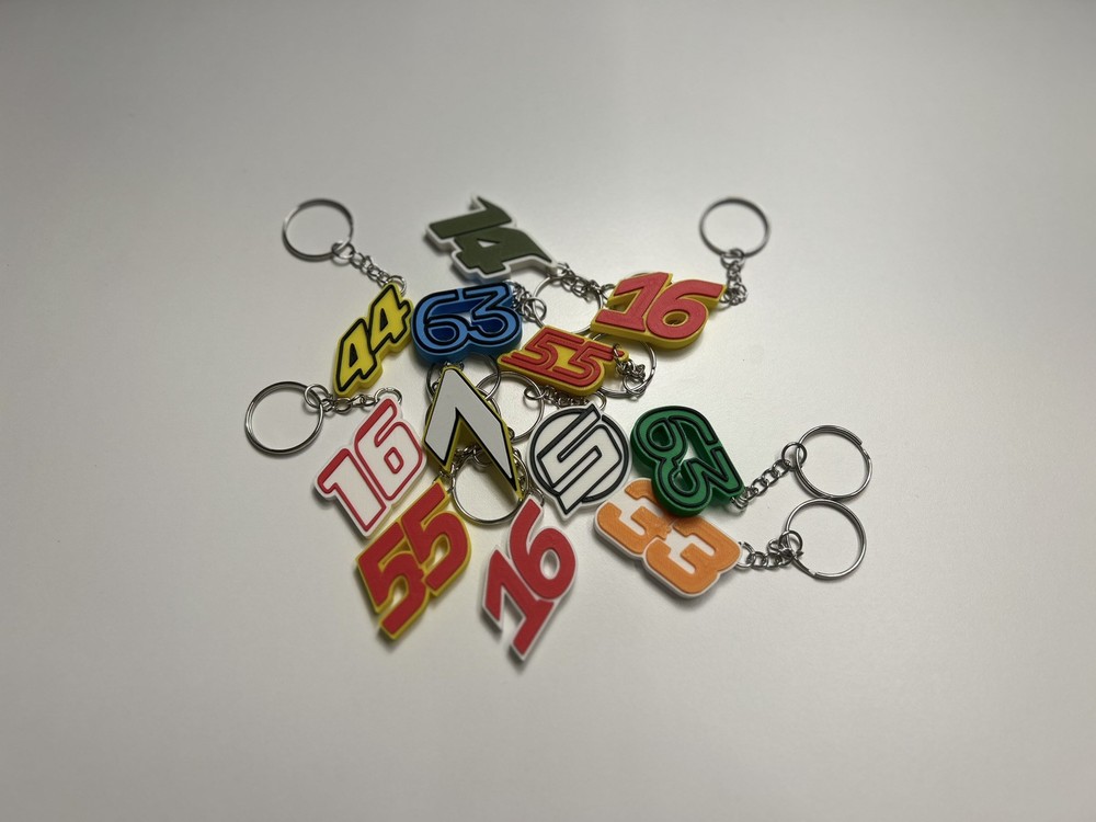 F1 Keychain with Driver Number