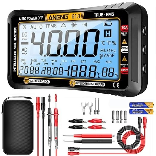 Digital Multimeter 4000 Counts Auto Ranging TRMS AC DC Voltage Current Tester