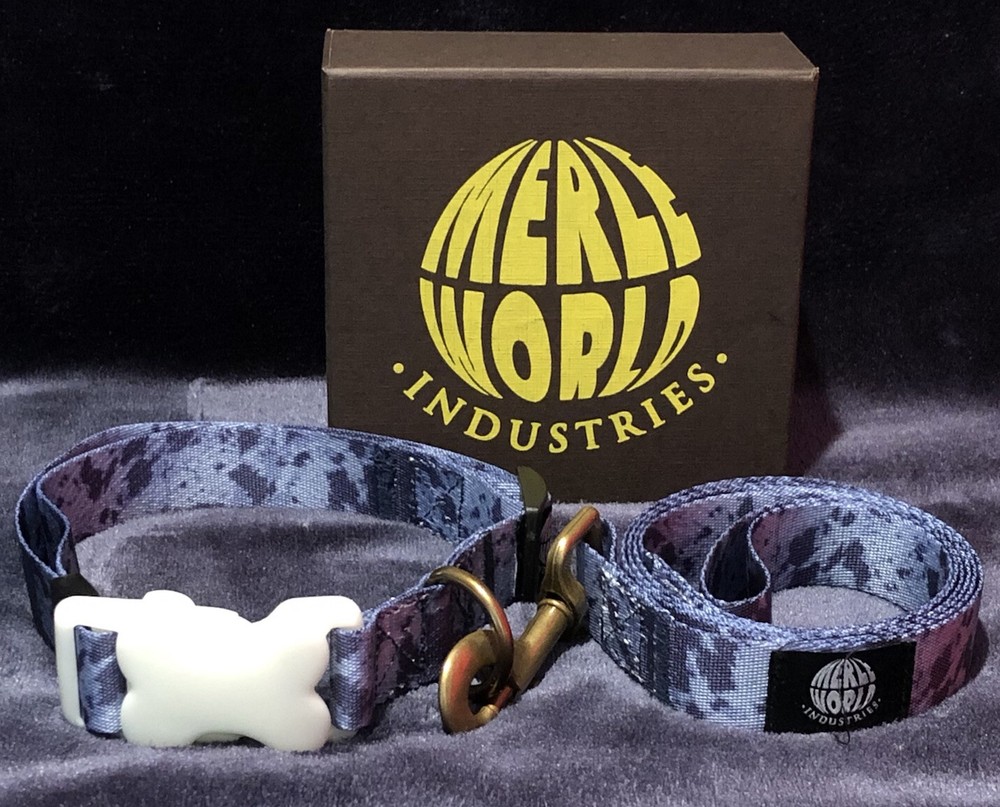Merle Print Dog Leash And Collar Set