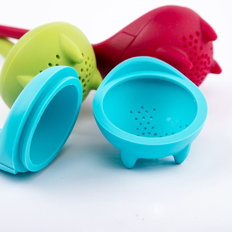 2PCS Tea Cup Filter Handle Creative Silicone Tea Strainer Loose Tea Steeper