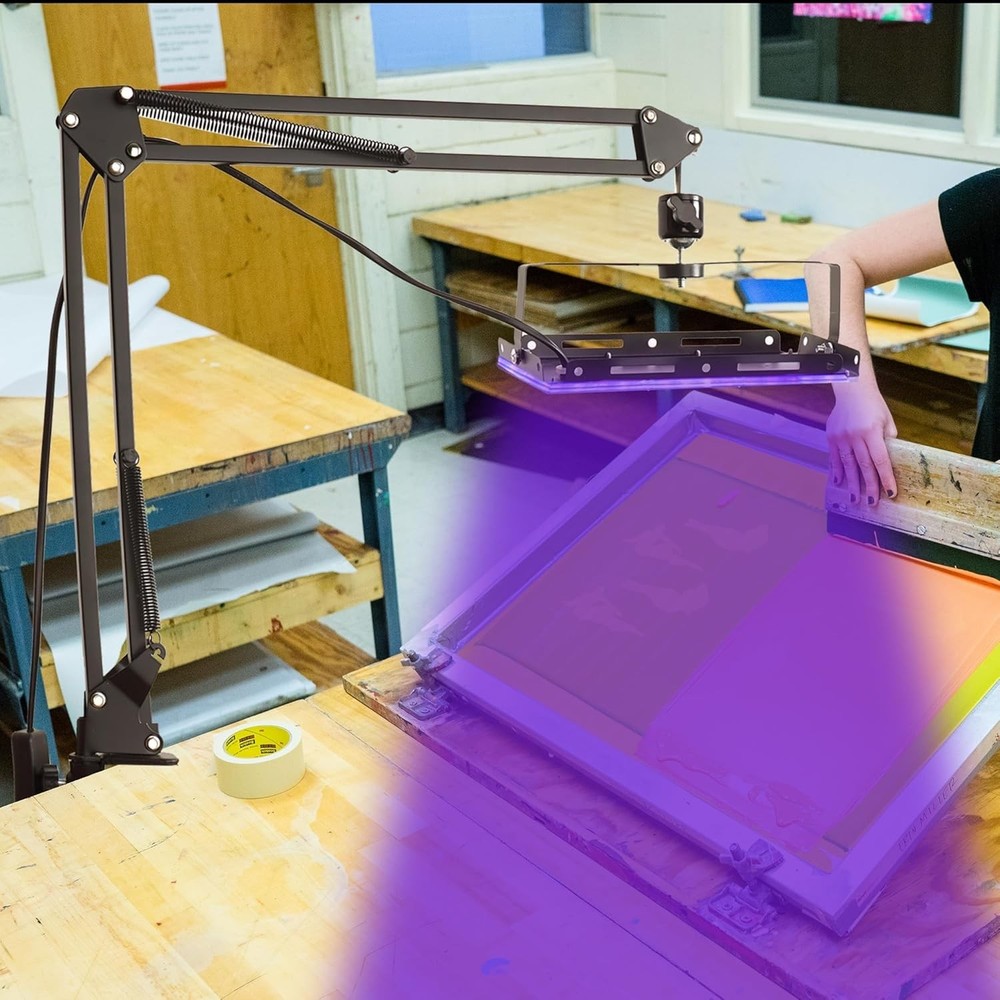 2 Pack LED UV Screen Printing Light with Adjustable Height and Angle Stand