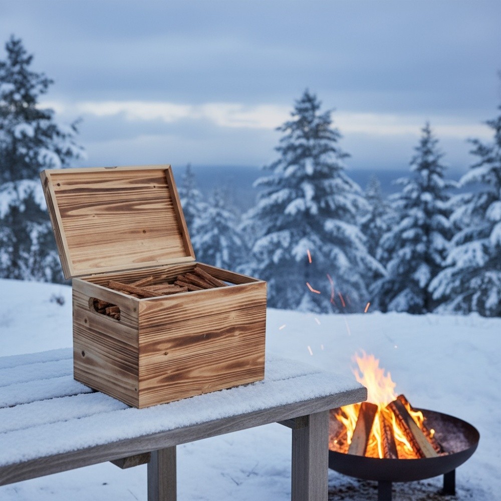 Fatwood Fire Starter Sticks W Wooden Box Natural Kindling wood