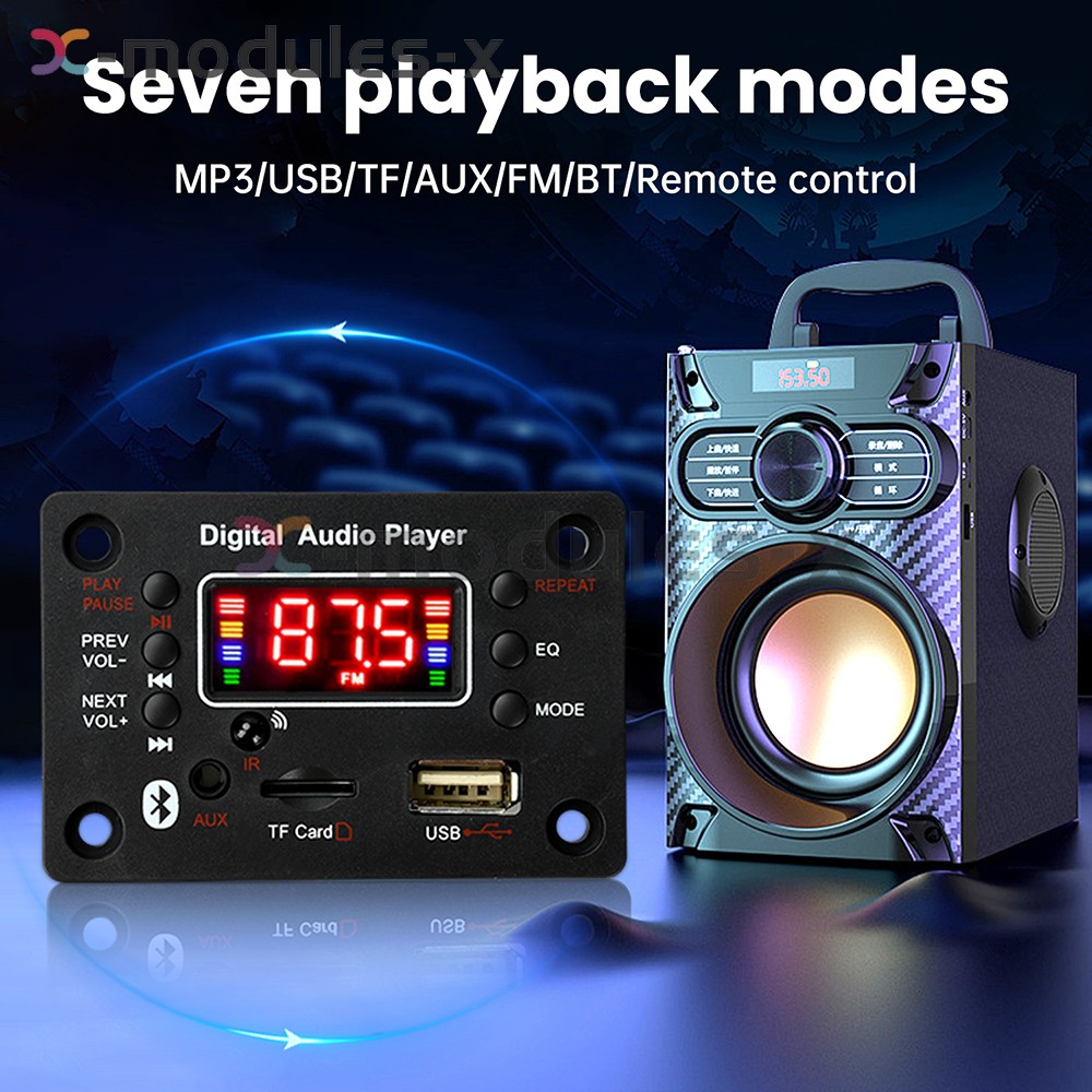 Audio Amplifier Board 2*25W 2CH Bluetooth 5.0 MP3 Decoder Board with Amplifier