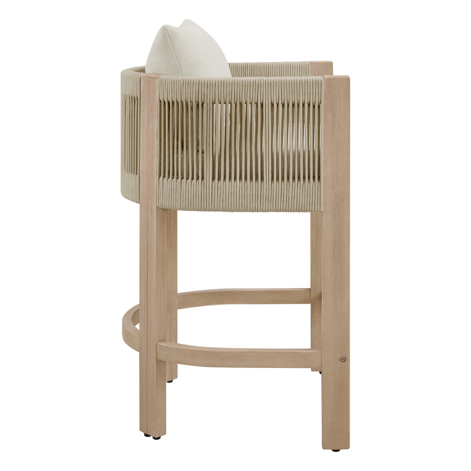 CHITA Cord Braid Barstools Set of 2,Modern Outdoor Woven Rope Counter Stools