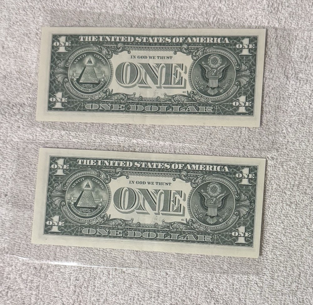 $1 Federal Reserve Error Note Sequential Serial Numbers Missing Portrait 2009