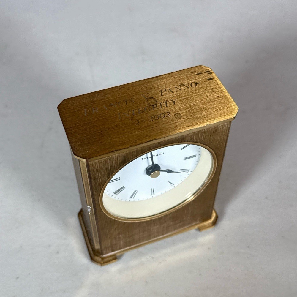 TIFFANY & CO. BRASS DESK CLOCK