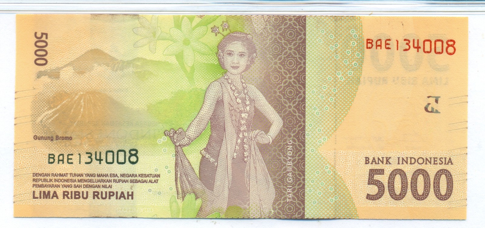 Indonesia 2016 5000 Rupiah Bank Note Superb Gem Unc 67 EPQ PMG (B)