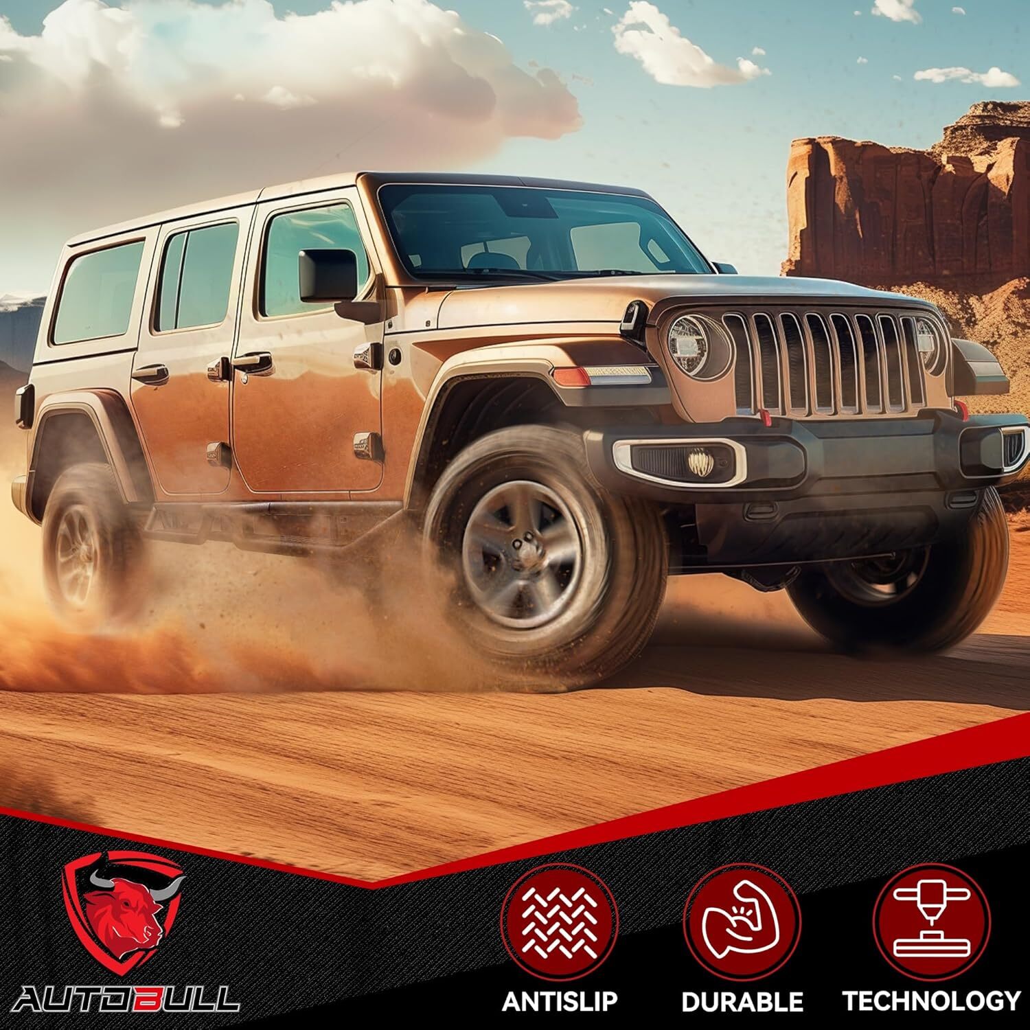 6" Running Boards for 2020-2024 Jeep Gladiator JT 4 Door Drop Side Step Nerf Bar