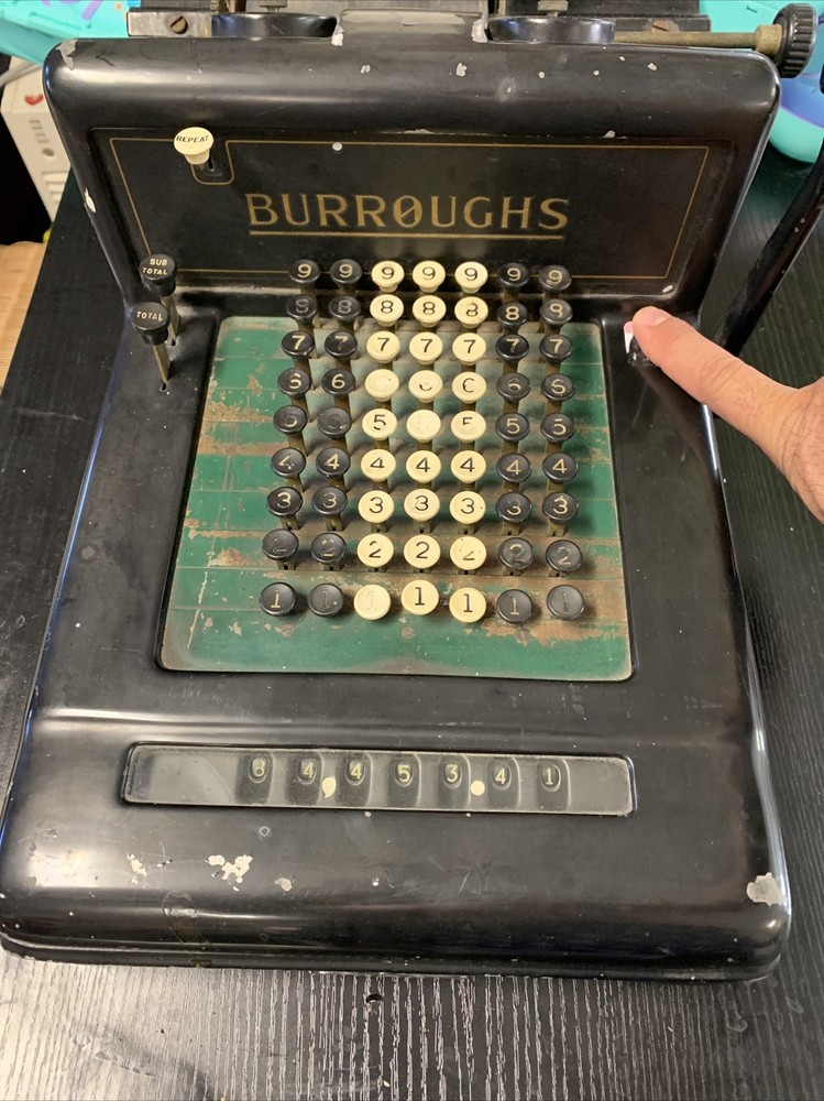 Vintage Burroughs mechanical Adding machine number 3-640453