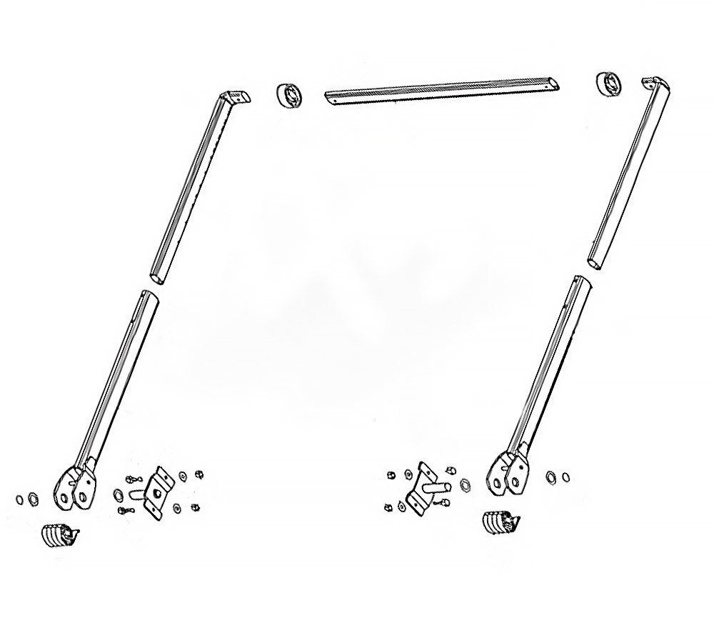 Tarp Arm Kit for 4-Spring Electric Dump Truck Flip Tarp System Up To 24' Bed