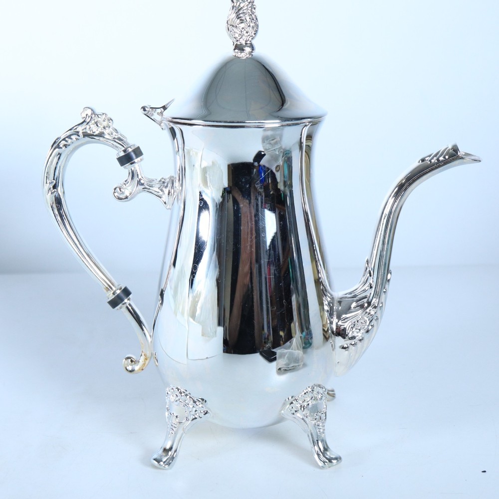 Vintage International Silver Co Silver Plate Coffee Tea Set Classic Footed