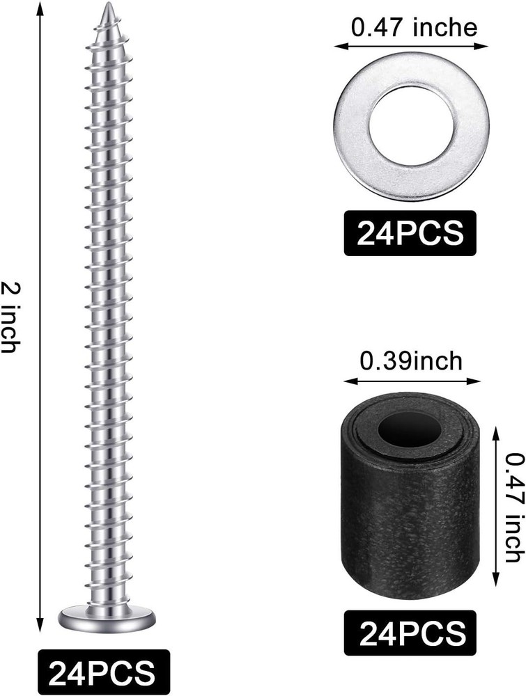 24 Sets Pegboard Spacers Mounting Kit, Magnetic Pegboard Includes Screws, Spa...