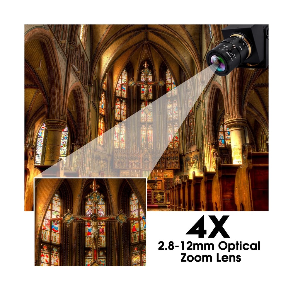 HDMI USB Camera 4K Webcam Simultaneous Output Video Conference Camera 4X Opti...