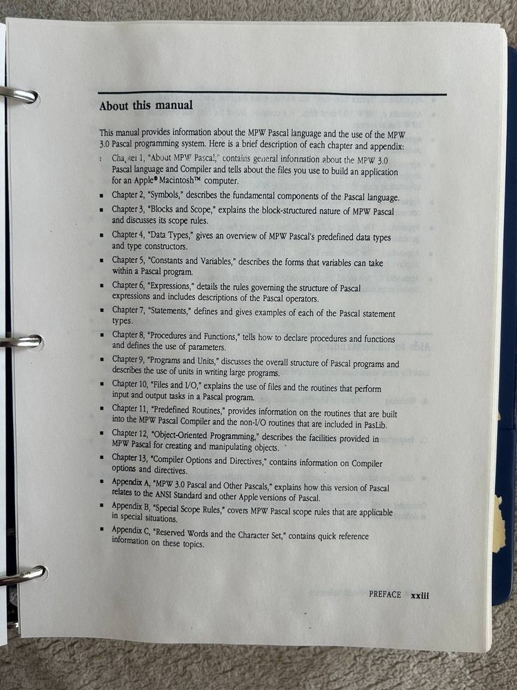 Vintage MPW 3.0 Pascal & C Reference Manuals Apple Macintosh Programmer