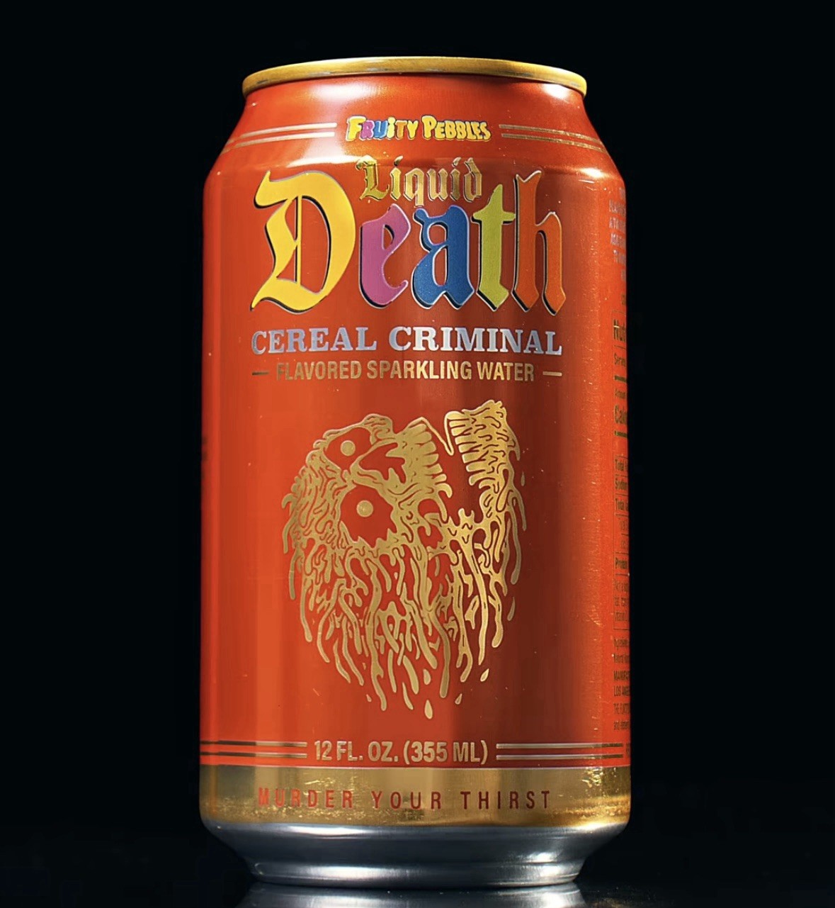 Liquid Death x Fruity Pebbles CEREAL CRIMINAL Sparkling Water - One 12oz Can
