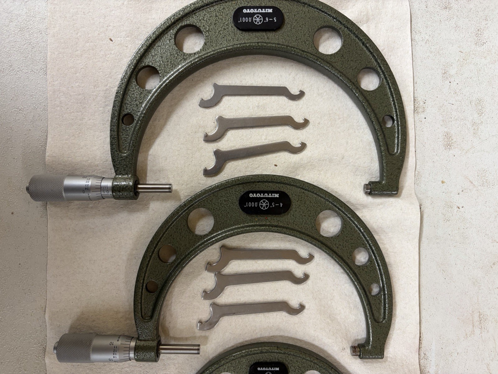 Mitutoyo 0-6 Micrometer Set .0001 Carbide Tips Made In Brazil With Standards