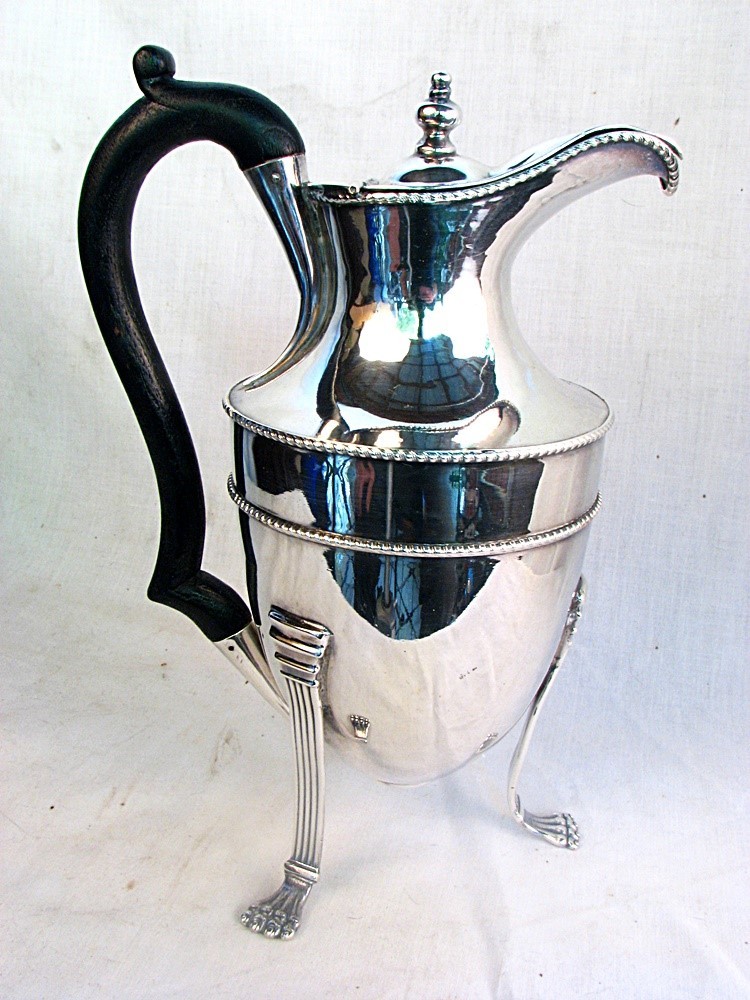 EMPIRE SILVER CLARET JUG w LION PAWS LARGE c.1840