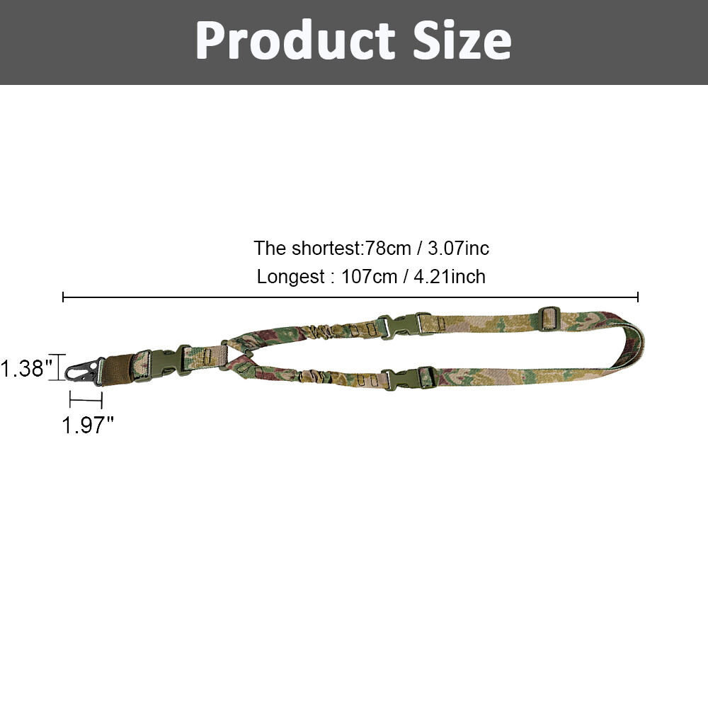 Single Point Rifle Sling Bungee Adjustable Strap MLOK Quick Release Sling Swivel