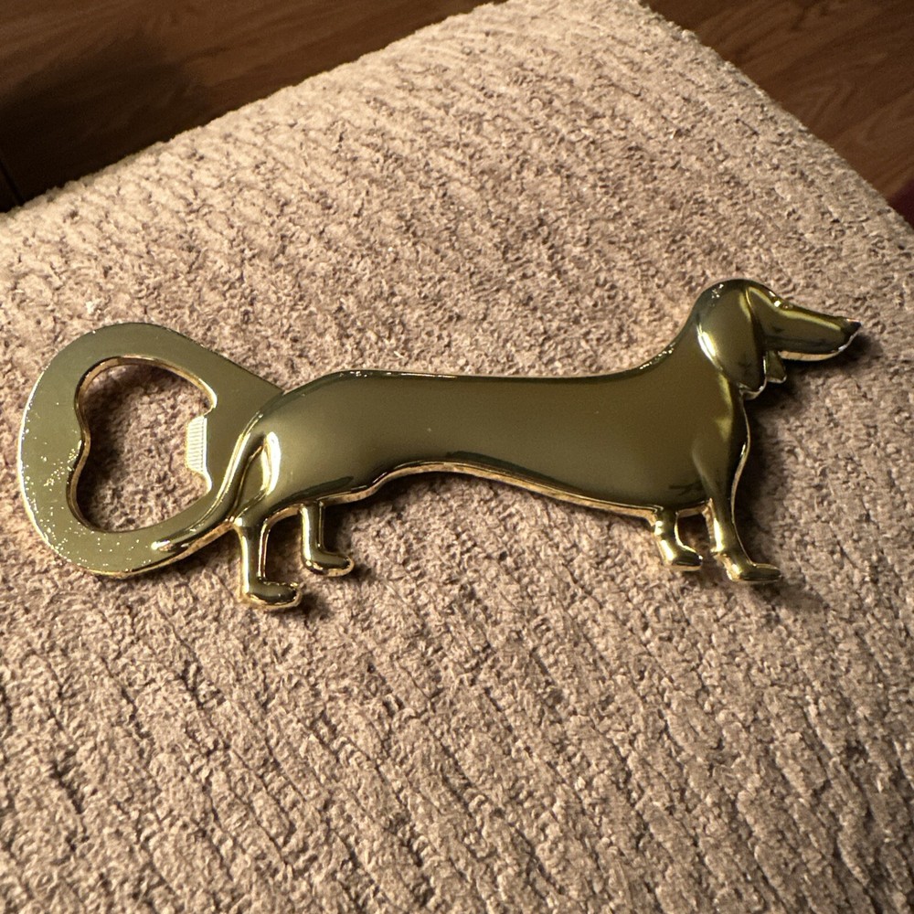 Check Out This Gold Dachshund Bottle Opener